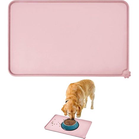 Tapis Alimentation Animal - Silicone Alimentaire Non Toxique - Absorbant Et Etanche - Antidérapant Pour Bols Chien Chat - 45 x 35 cm - 1 Piece (1/5)