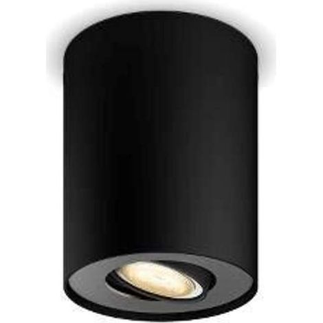 Philips Hue Pillar Foco de superficie con 1 punto de luz (Negro) Luz blanca cálida a fría - Incluye 1 Regulador de intensidad - White Ambiance (1/4)