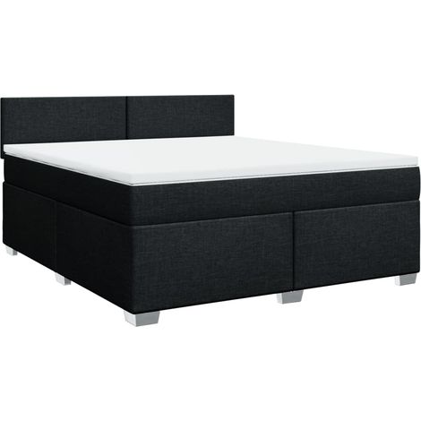 Maison Exclusive - Sommier à lattes de lit avec matelas Noir 180x200 cm Tissu (1/5)