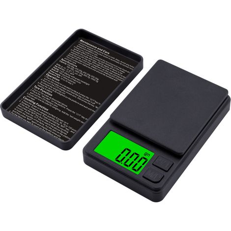 Balance de poche numérique - Balance de précision - Balance à café - Balance pour bijoux - Mini balance électronique - Instrument de pesage portable - 0,01 g - Noir - ABS (1/4)