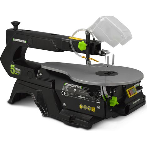 Scie à chantourner 120 W – Vitesse variable 400-1650 t/min – Longueur de lame 127 mm – Hauteur de coupe max 50 mm à 90° – Constructor