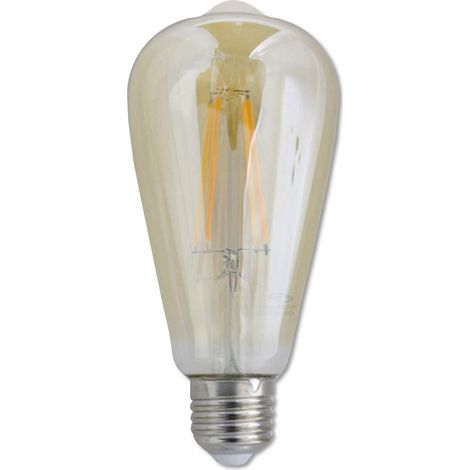 Lampadina LED Vintage a Filamento 8 watt Attacco E27 Luce Calda 2600K Lampada Vetro ambrato (1/2)