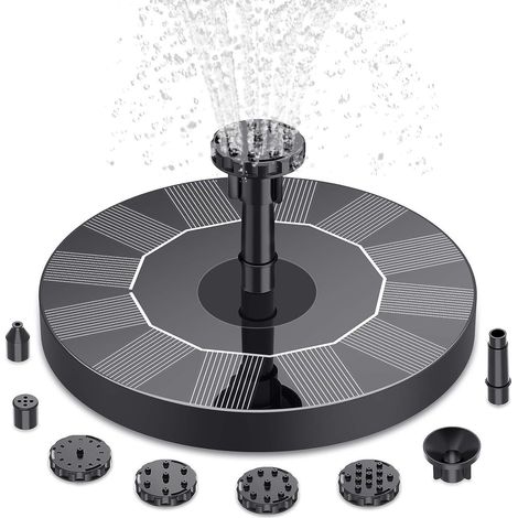 Fontaine solaire ronde flottante miniature, outil de jardin (1/5)