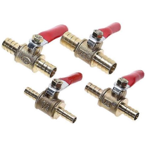 Raccord de tuyauterie en laiton à embout cannelé de 6 à 12 mm pour conduites d'eau, d'huile, d'air, de gaz et de carburant. (1/4)