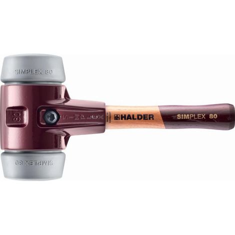 HALDER SIMPLEX TPE mazza media con corpo in ferro malleabile e manico in legno - D=80 mm - Manico extra corto - 3003.082