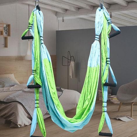 1 Balançoire de yoga, extension trapèze, tissu parachute, sangle antigravité, inversion plafond, intérieur extérieur (1/5)