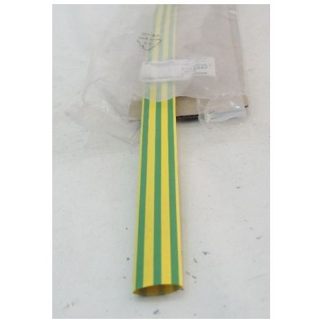 Gaine thermorétractable vert/jaune rétreint 2/1 de 12.7mm à 6.4mm longueur 1m CGPT TYCO ELECTRONICS 136036-1
