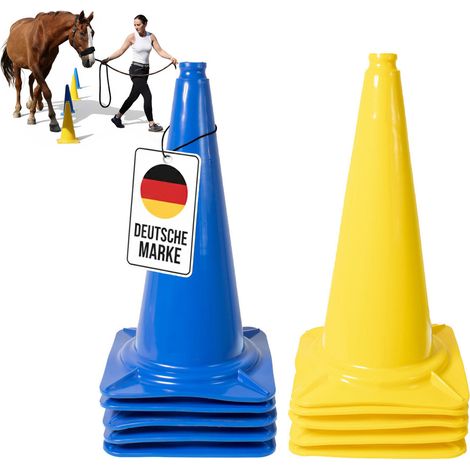 Leitkegel-Set, 5 gelbe + 5 blaue, 480 mm hoch, PE
