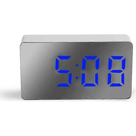 Réveil numérique à miroir LED, fonction snooze, réveil de bureau silencieux, affichage de l'heure, mini veilleuse, réveil de bureau portable (1/5)