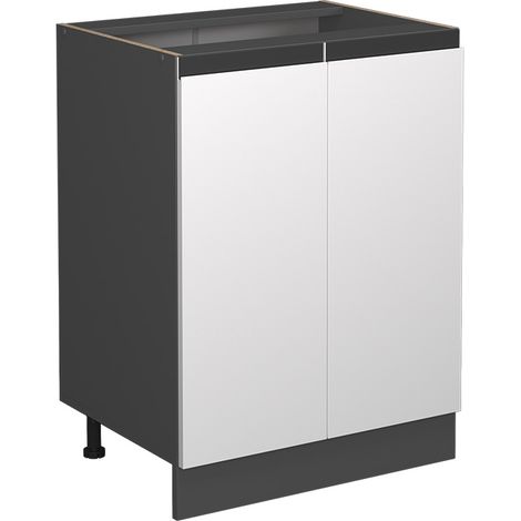 Mueble bajo de cocina R-Line, Blanco, 60 cm En forma de J, sin encimera, Vicco