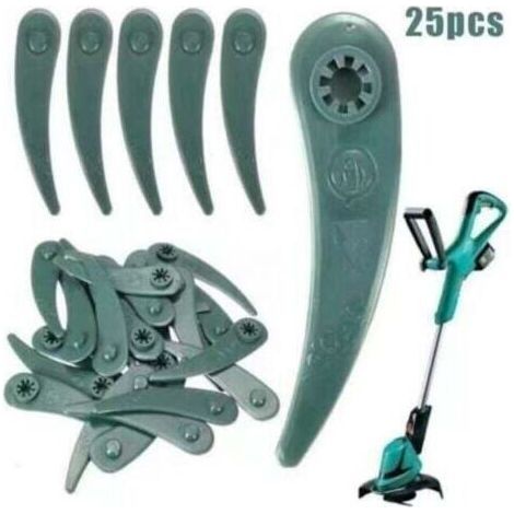 25pcs tondeuse à gazon domestique lames en plastique lames de tonte lames en plastique colorées pour tondeuses Bosch (1/3)
