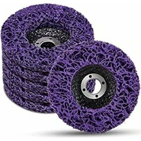 Lot de 5 Violet Disques de Nettoyage,Disque abrasif de ponceuse,115 x 22 mm Disque Meuleuse Pour Traitement de Surface Peinture Disque Abrasif pour Meuleuse D\'angle, (1/5)