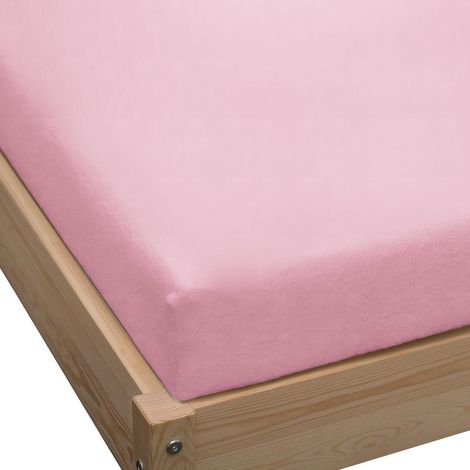 Jersey-Spannbettlaken 120x200 cm, hellrosa (1/2)