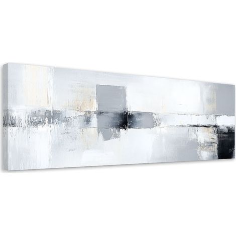 Tableau déco Abstrait industriel moderne Gris 90x30