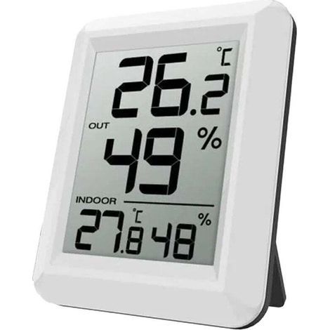 Drahtlose Wetterstation für den Innen- und Außenbereich mit Außensensor, kleinem Digitalthermometer und Hygrometer. Kompakt und präzise. (1/4)