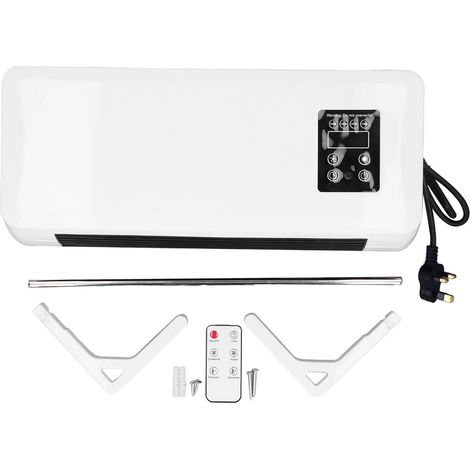 Ortviai Chauffage mural électrique avec écran tactile, 2 modes (chaud/frais), 250 V, pour bureau et chambre