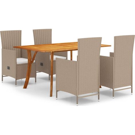 Maison Exclusive - Set Mobili da Pranzo per Giardino 5 pz Beige (1/5)