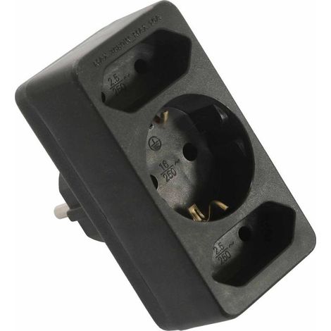 AS Schwabe 49112  Steckdosen-Verteiler Schwarz