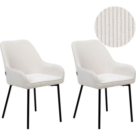 Set di 2 Sedie da Pranzo con Rivestimento in corda bianco sporco Loverna