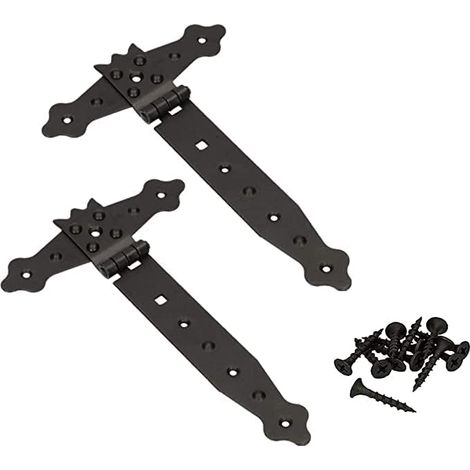 Kotarbau – Lot de 2 charnières en acier avec revêtement en poudre – Longueur 200 mm – Largeur 35 mm – Pour portes de jardin et portails