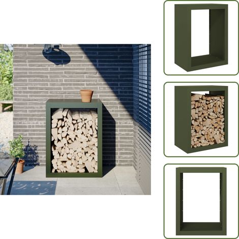 vidaXL Portant de bois de chauffage vert 60x40x80 cm acier (1/5)