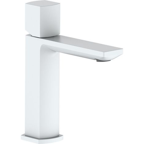 Miscelatore lavabo bianco con risparmio acqua e piletta click clack - serie Marte (1/2)