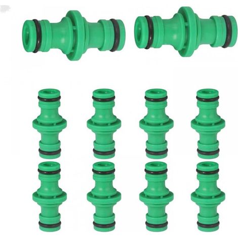 1/2"-Anschlussstück - Doppelstecker - Gartenschlauchverbinder - Zum Verbinden von Schläuchen, Gartengeräten und Rohren (10 Stück) (1/5)
