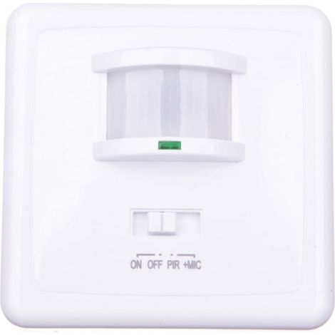Marid JQ-L PIR-Bewegungsmelder 40-500 W IP20 Unterputzmontage Reichweite bis zu 12 m 150 Grad 3-2000 lx 30-90 dB weiß 08910