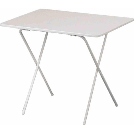 Scherentisch 60 x 80 weiß Gestell aus Stahl in weiß, Tischplatte aus Alcotop in weiß
