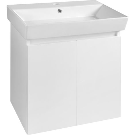 PANEDA meuble sous-vasque 55x55x34,2cm, blanc (1/3)
