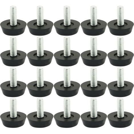 20pcs Pieds de Nivellement Meuble Réglable Pied Réglable Patinn Meuble Jambe Pied de Table Chaise Base Protection Plancher Vis Glisse Métrique M6-1.0 (1/5)