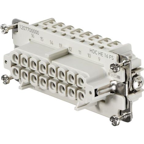 Embout de connecteur Weidmuller série HE, 16 contacts , 16A, Femelle ( Prix pour 1 )