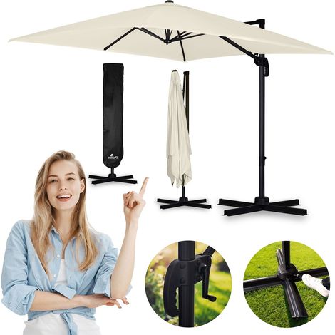 Sombrilla de jardín plegable 8 segmentos 420 cm con funda Plonos PL-883