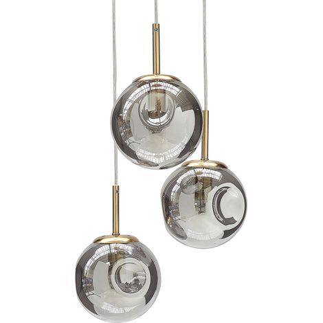 Lámpara de techo de vidrio transparente latón 121 cm colgante 3 luces Ralfes