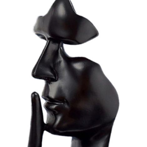 Statue de Penseur, Forme Vive résine synthétique compacte Le Silence décoratif Attrayant est Une Figurine dorée pour la Maison (Noir) (1/5)