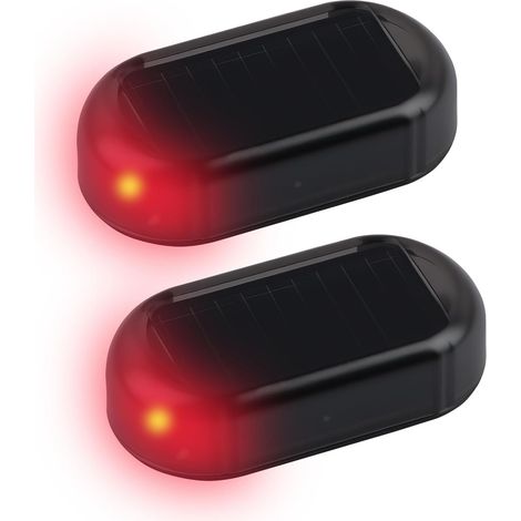 Lot de 2 L'alarme Solaire de Voiture, Alarmes LED Solaires Voiture Alarme Voiture Anti vandalisme Clignotement Nocturne Automatique Système Anti-vol Flash Protection pour Voiture Moto Bateau (1/5)
