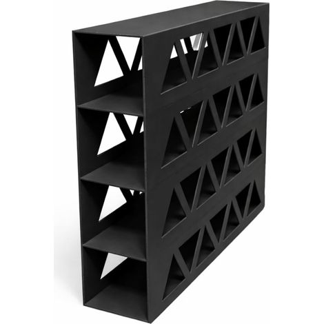 Organisateur de rouleaux de cuisine, boîte en papier aluminium noir, 4 compartiments