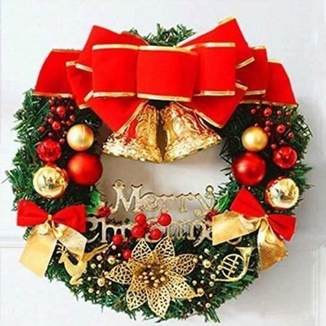 Weihnachtskranz für Innen und Außen, ideal zur Dekoration von Geschäften, Büros, Weihnachtsbäumen oder DIY-Projekten. Durchmesser: 3