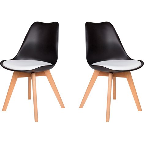 Lot de Deux Chaises Scandinave VLSY Blanche/Noir