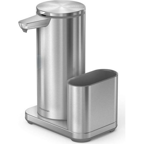 Simplehuman Accesorios de cocina - Dosificador de detergente de pie, sin contacto, con soporte para esponja, acero inoxidable ST1077 (1/5)