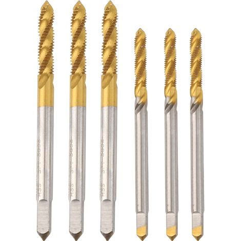 3 Pièces Taraud Hélice Fileté Outil à Main Accessoire Quincaillerie Acier Rapide M3 M4 Doré Argenté (1/5)