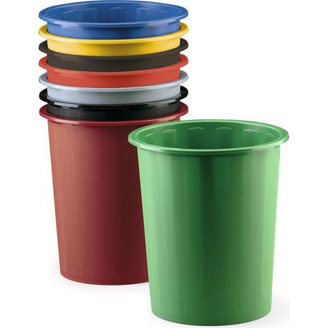 PAPELERA PLASTICO CERRADA COLORES SURTIDOS 14 LITROS