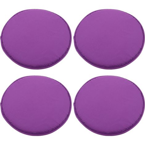Coussins de Sol Ronds pour Chaise D'extérieur 4 Pièces Violet sans Sangles, Coussins de Siège Imperméables et Portables pour Pique-niques et Camping en Plein Air (1/5)