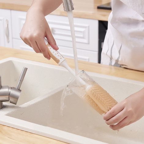 Brosse Pour Bouteille - Brosse En Silicone Flexible - Pour Bouteilles Isolées Flasques Et Vases - 30 Cm - 1 Pièce (1/5)