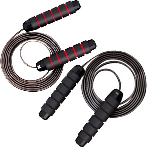 Corde à Sauter - Roulements à Billes - Câble en Acier Gainé PVC - Réglable en Longueur - Pour Entraînement Cardio et Boxe - 1 Pièce