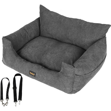 Skylos Pet Car Booster Seat Dog Protector Portable Travel Bed Removable Grey L (1/5)