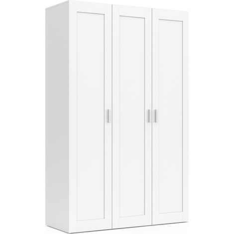 3-türiger Kleiderschrank VITO weiß Kleiderschrank 120 cm mit Regalen (1/5)