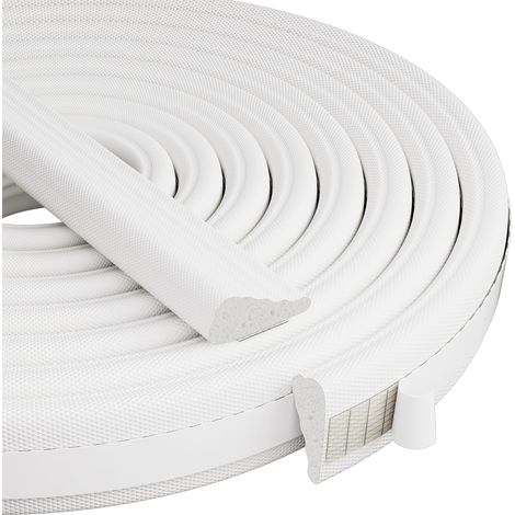 KNEELISA Bande d'étanchéité en mousse en forme de coin de 299,7 cm pour porte d'entrée extérieure, inserts de fenêtre antibruit, bloqueur de lumière pour porte d'entrée, blanc (1/5)
