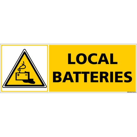 Panneau de Signalisation LOCAL BATTERIES (C1184) - Adhésif - 210 x 75 mm (1/5)