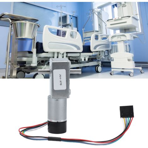Moteur à Engrenage JGY‑370 avec Encodeur, Arbre de Sortie Biaxial 14mm, 24V DC
